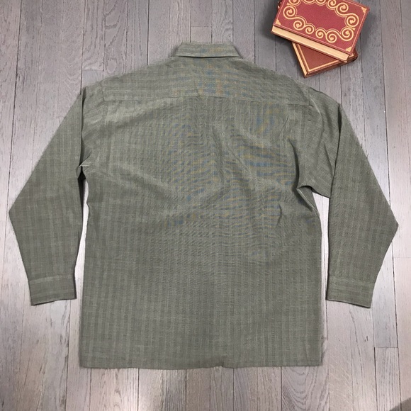 Vintage Pierre Cardin Green Plaid Button Down - Picture 7 of 8